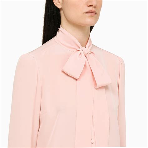 gucci pink silk blouse|gucci strapless blouse.